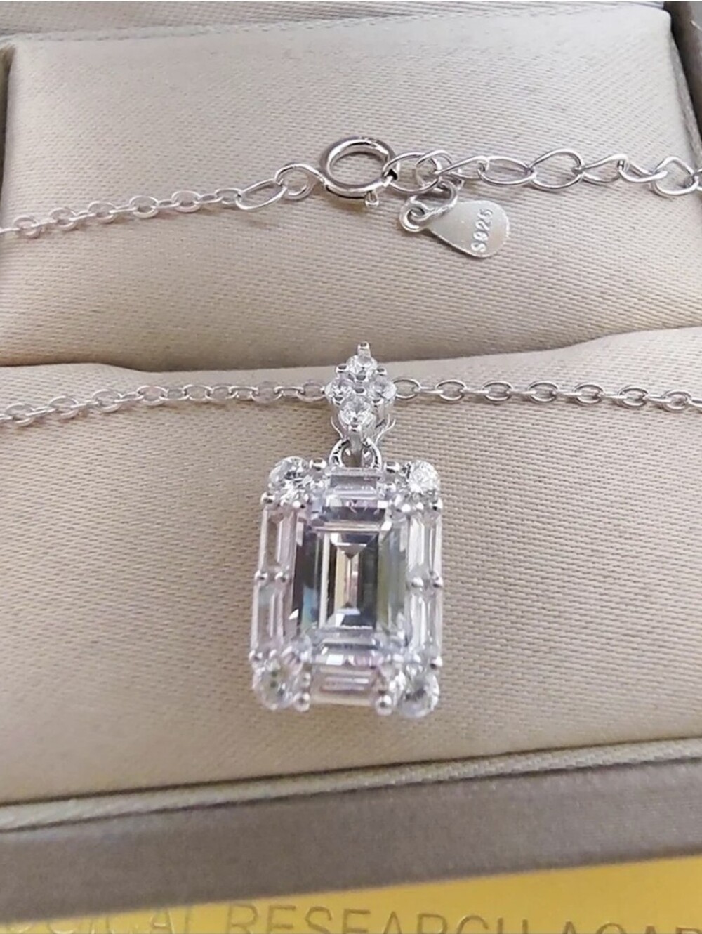 VVS1 1.5 CTW*Radiant-Cut & Baugette With Round Moissanite Pendant Necklace